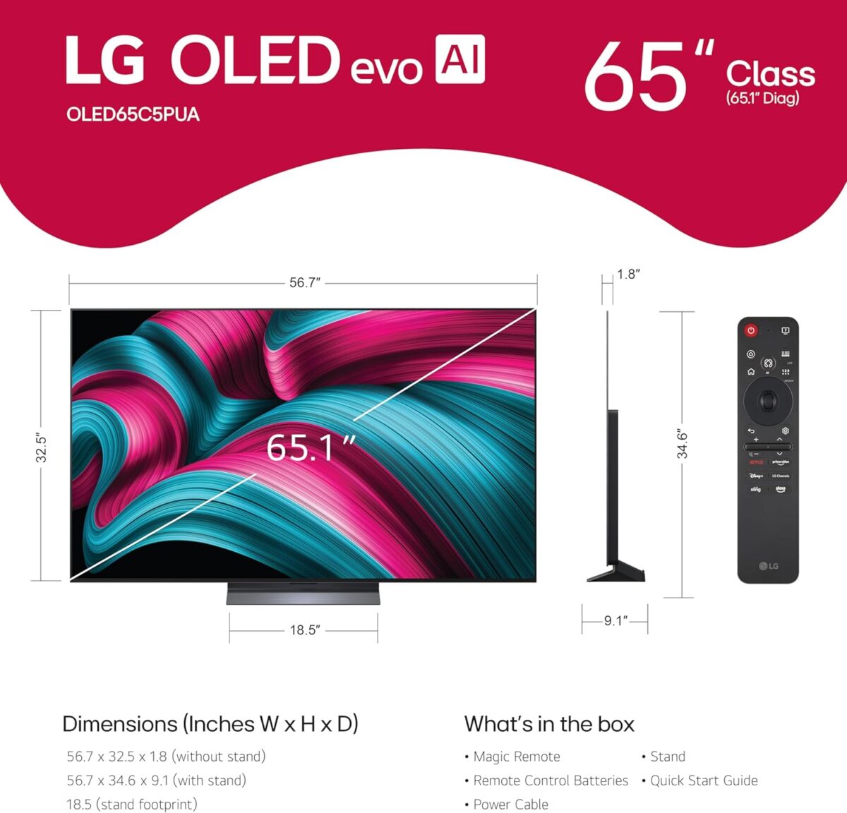LG 65" C5 OLED evo 4K TV LG 65" C5 OLED evo 4K TV