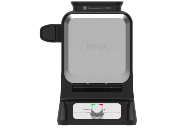 Ninja BW1001 NeverStick PRO Belgian Waffle Maker, Vertical Design, 5 Shade Settings, Precision-Pour Cup NOT Included