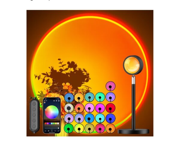 Sunset Lamp Projector with APP and Button Control, Multicolor Changing Projection Light Sunlight Lamp for Bedroom, Photography, Party, Tiktok Live, Room Decor
