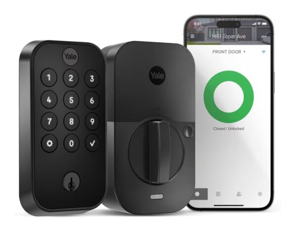Yale Assure Lock 2 with Wi-Fi – Black Smart Lock for Front Door with Keypad, App Control, Backup Key, and Deadbolt – Secure Keyless Entry Door Lock, YRD410-WF1-BSP