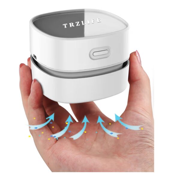 Desk Cleaner, Sucks Tiny Items and Crumbs, from Desktop Drawer Countertop, Durable, with Bonus Accessories, Ideal as a White Elephant Gift