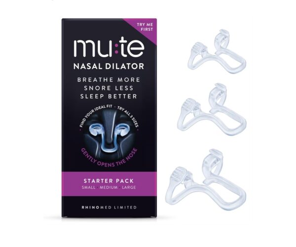 Mute Nasal Dilator Snoring Solution | Starter Pack | Snore Less & Sleep Better | Nasal Strip Alternative | Comfortable Breathing Aids for Better Sleep & Improved Airflow