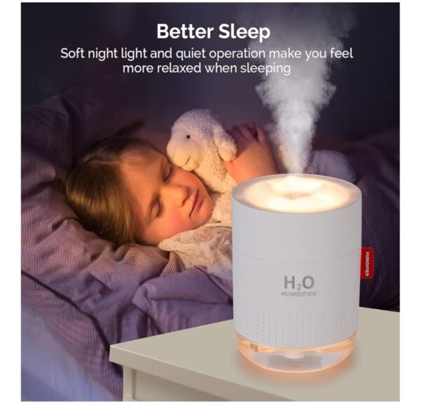 Portable Mini Humidifier, 500ml Small Cool Mist Humidifier, USB Personal Desktop Humidifiers for Baby Bedroom Travel Office Home, Auto Shut-Off, 2 Mist Modes, Super Quiet, White