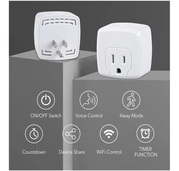 HBN Smart Plug Mini 15A, WiFi Smart Outlet Works with Alexa, Google Home Assistant, Remote Control with Timer Function, No Hub Required, ETL Certified, 2.4G WiFi Only, 4-Pack
