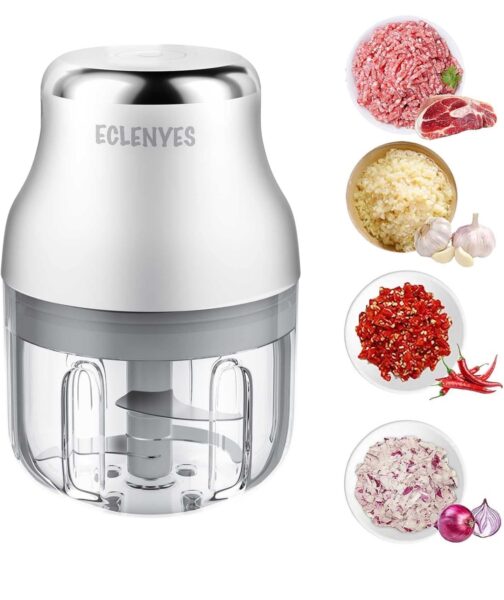 Garlic Chopper, Mini Food Processor, USB Rechargeable Mini Chopper, Powerful Garlic Crusher, Blender to Vegetable, Wireless Vegetable Chopper for Ginger, Chili, Fruit, Meat, etc（250ML）