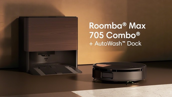 iRobot Roomba Max 705 Combo Robot Vacuum & Mop + AutoWash Dock – Extending Self-Cleaning Roller Mop, Retractable Mop Cover, Dual Brushes, Self-Empties, Heat-Washes & Dries, Avoids Obstacles, LiDAR