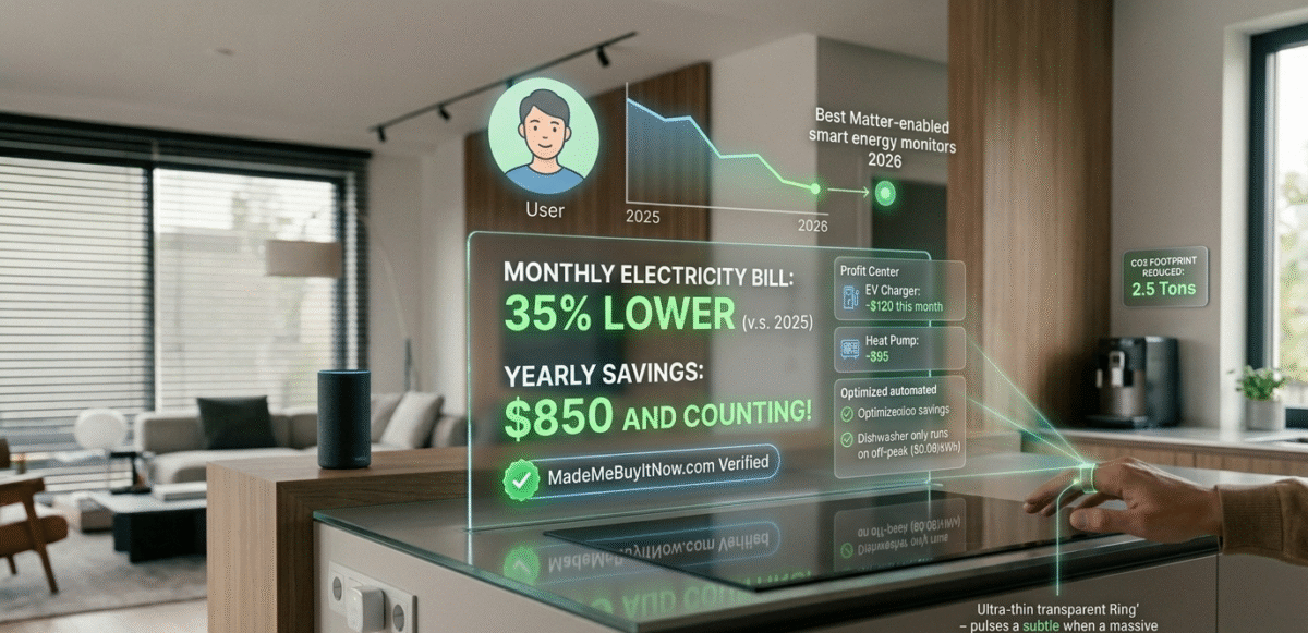 Best Matter-enabled smart energy monitors 2026 saving 35% on electricity bill.